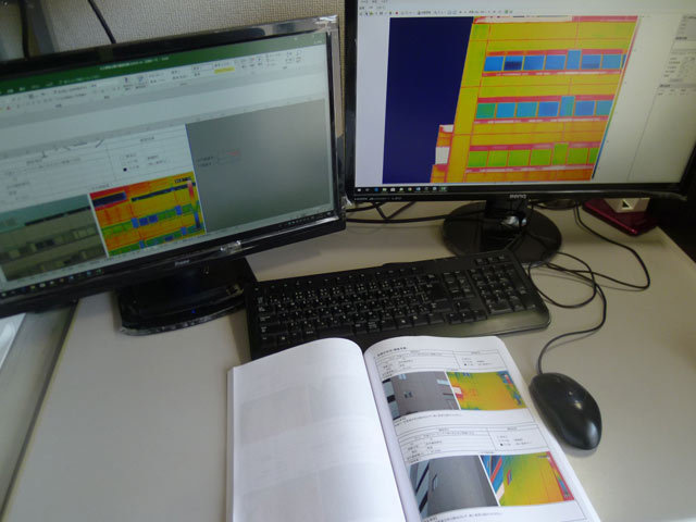 福岡で業界最安を目指す定期報告と赤外線診断の弊社の収集データ分析の模様